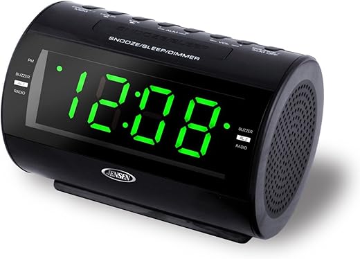 JENSEN JCR-210 AM/FM Digital Dual Alarm Clock Radio with Nature Sounds