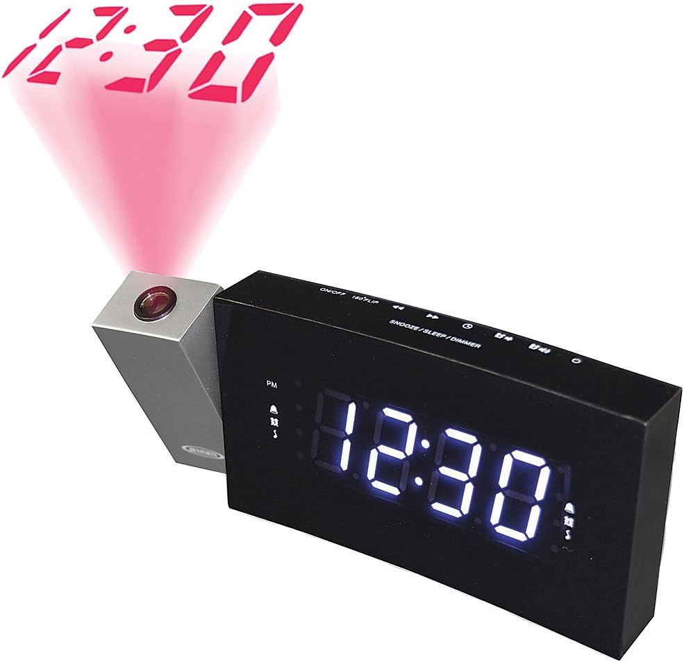 Jensen JCR238 Digital Dual Alarm Projection Clock Radio