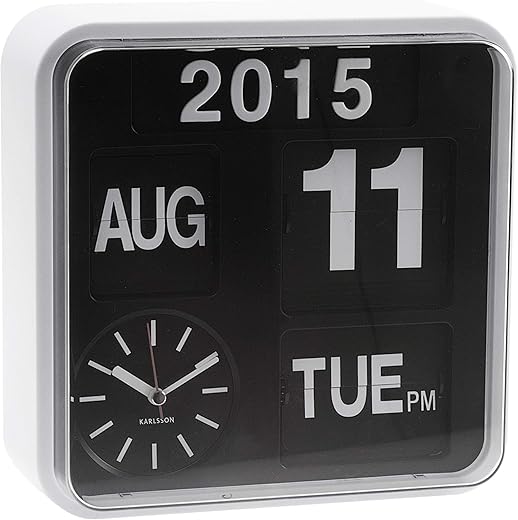 Karlsson Mini Flip, Wall, Table Clock, 24.5x24,5x10cm, White