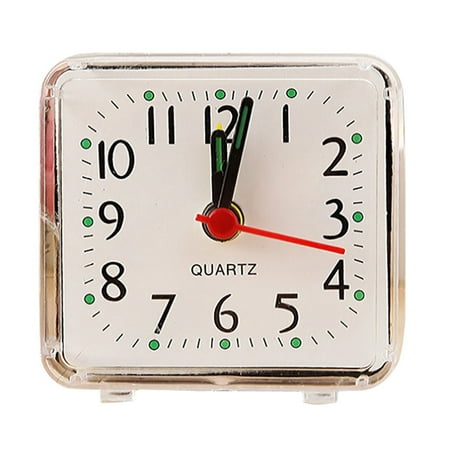 Kitchen Timer Wind up Vintage Square Small Bed Compact Travel Quartz Beep Alarm Clock Cute Portable