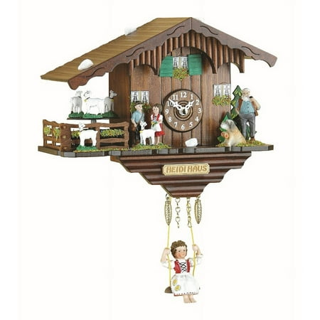 Kuckulino Black Forest Clock Swiss House with turning goats, quartz movement and cuckoo chime TU 2020 SQ