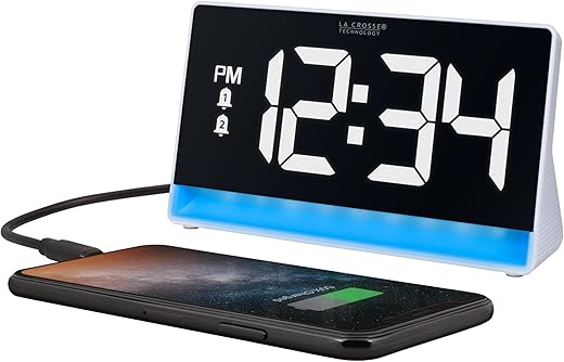 La Crosse Technology 617-149 Digital Alarm Clock with Color Changing Glow Light