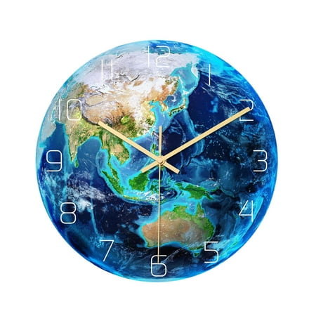 landege Mute Glow-in-The-Dark Wall Clock Acrylic Hanging Clock Asian Zone Shape Clock for Dining Kitchen Bedroom No Battery Size M