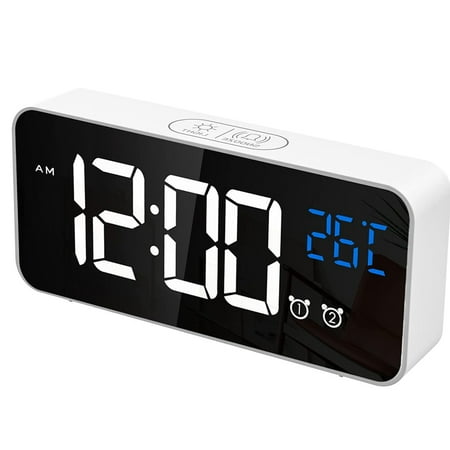 Large Digital Alarm Clock for Visually Impaired - Big Electric Clock for Bedroom, Jumbo Number Display, Fully Dimmable Brightness Dimmer, USB Ports, 12/24H, Adjustable Alarm Volume