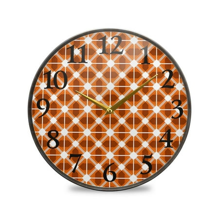 Lattice Grid Wall Clocks Battery Operated 9.5 Inch Round Clock Acrylic Silent Non-Ticking Bedroom Living Room Decorative Clocks