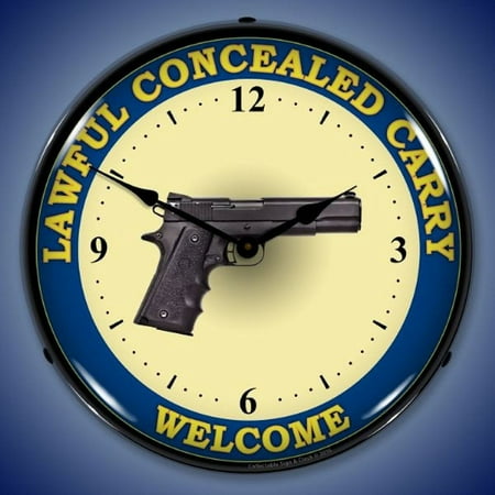 Lawful Concealed Carry Gun Wall Clock, Lighted