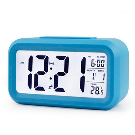 LCD Digital Clock Alarm Clock Battery Operated Smart Night Light Table Bed Alarm Clocks Kids Gift