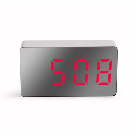 LED Mirror Clock Travel Clock Electronic Digital Alarm Clock Car Clock Portable