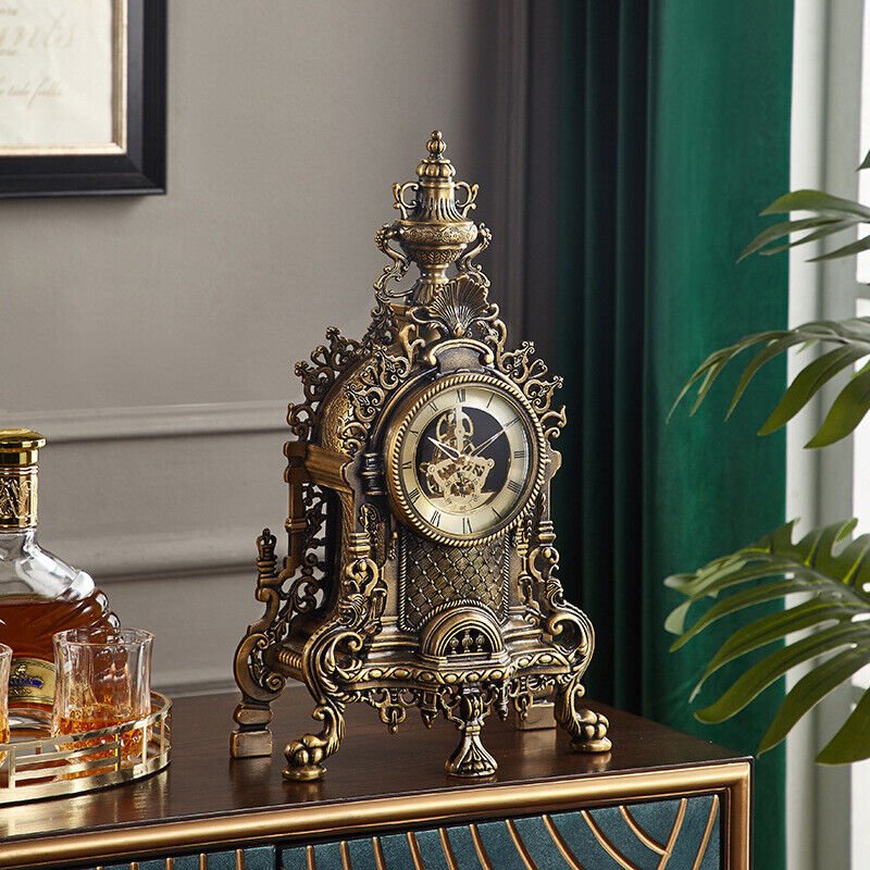 Machine Zinc Alloy Desk Clock Machine Vintage Imperial Sit Pendulum Clock Gifts