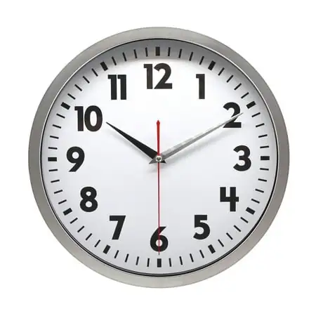 Mainstays 12 Schoolhouse Wall Clock Silver