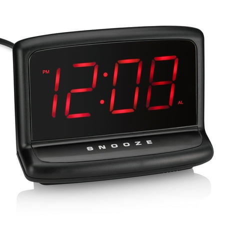 Mainstays Black Electric Digital Deep Sleep Alarm Clock with Large 1.4” LED Display (Model# 71035MS)