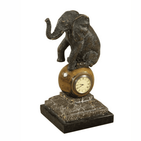 Maitland Smith Agile Elephant Clock - Timeless Elegance for Sophisticated Home Office or Living Room Decor