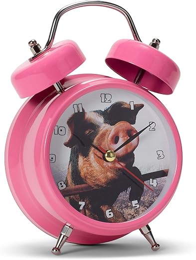 Mark Feldstein & Associates Wacky Wakers Pig Bedside Tabletop Alarm Sound Clock