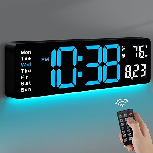 MASHI Digital Wall Clock, 17.3