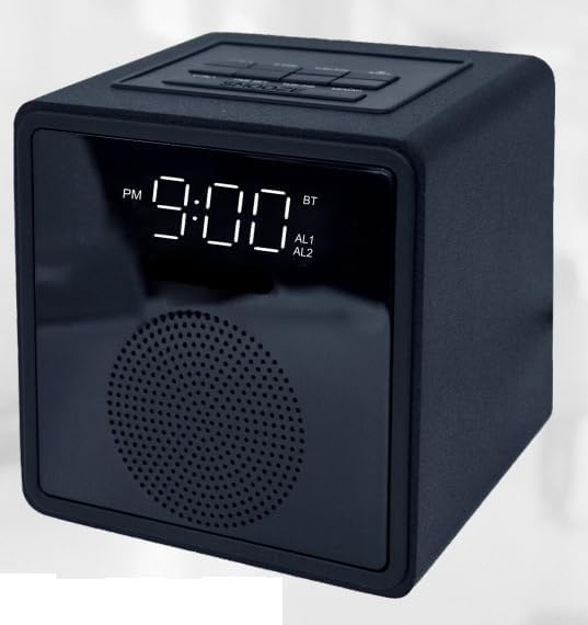 Memorex Bluetooth and FM Radio Alarm Clock with USB Charging, Large LED Display