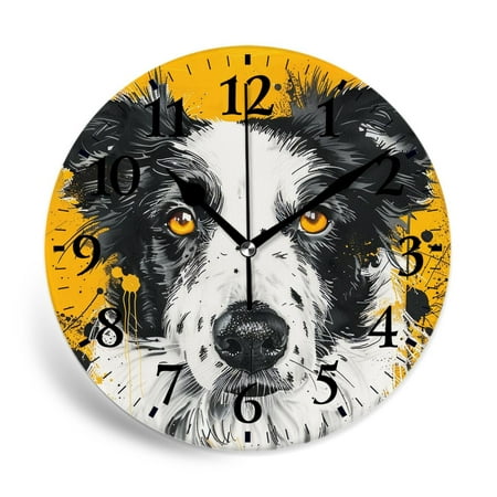 MEOSLZUT 10 inch Round Wall Clock,Australian Cattle Dog Fantastic,Silent Non Ticking Wall Clocks for Living Room Kitchen Bedroom