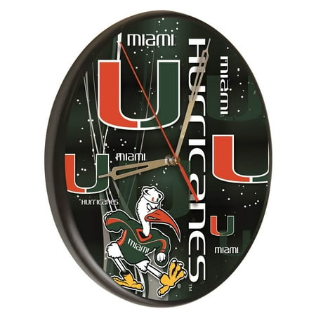 Miami Hurricanes 13'' Team Printed Wood Clock