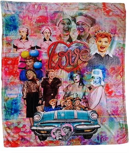 Midsouth Products I Love Lucy Throw Blanket with Color Collage 50x60