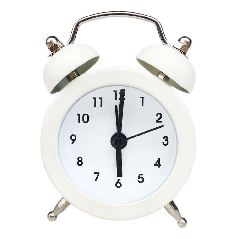 Mini Metal Twin Bell Alarm Clock Loud Clocks Vintage Bedside Analogue Table
