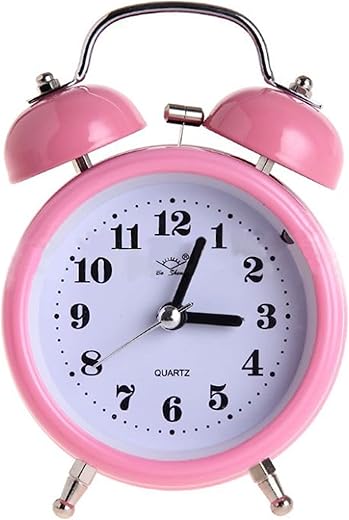 Monique Kids Seniors 3IN 3D Dial Loud Twin Bell Alarm Clock Silent Analog Quartz Nightlight