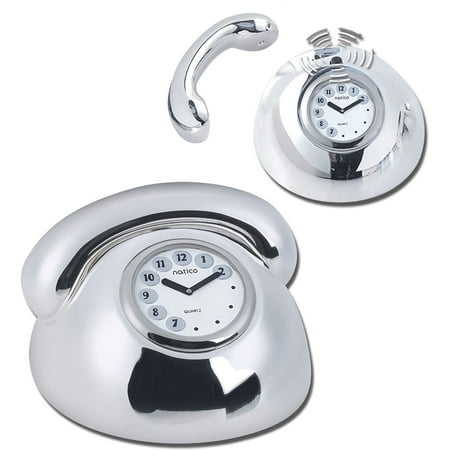 Natico Originals Telephone Ringing Clock Silv.