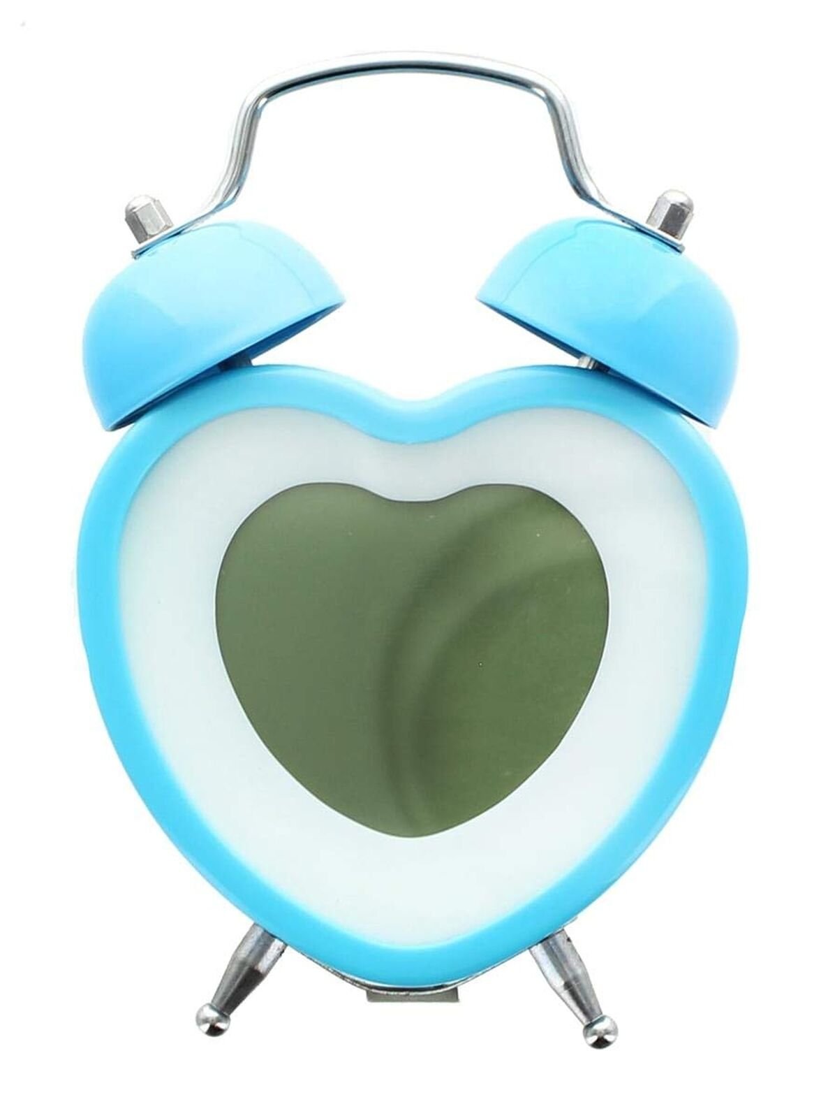 Nerd Block Heart Shaped Twin Bell Digital Alarm Clock, Blue