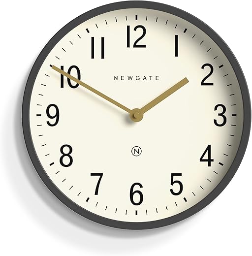 NEWGATE® Master Edwards Wall Clock - Metal Clock - Analog Wall Clock - Mid-Century Clock - Kitchen Wall Clocks - Round Wall Clock - Easy to Read - British Design (Blizzard Gray)