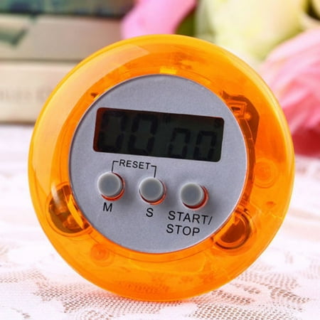 Newxiaaa Home Metal Table Clock, Small Smart Bedside Digital Clock Large Display Mantel Desk Shelf Clock Mechanical Alarm Clock, for Desk, Shelf (Orange)