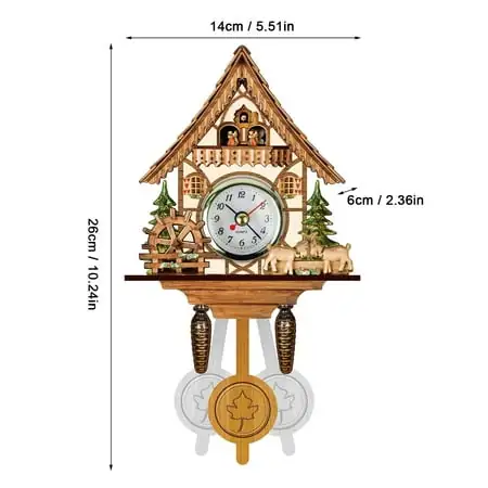 NGHnuifg Cuckoo Cuckoo Wall Clock Chime Alarm Clock Retro Clock Wooden Living Room Clock Kitchen Timer Mechanical Retro Running Interval Timer Cooking Stones for