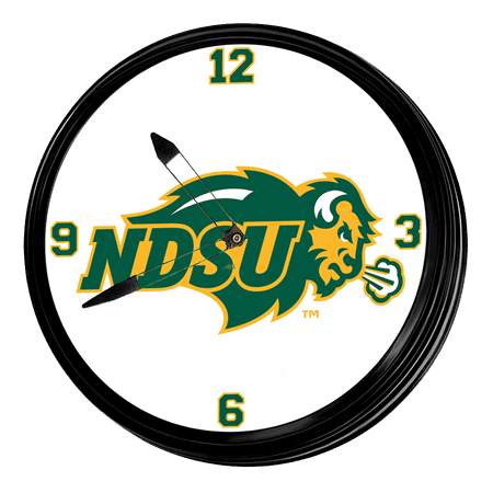 North Dakota State Bison: Retro Lighted Wall Clock