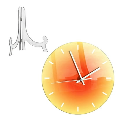 Orange Gradient Sunset Purpose Wall Clock Creative Gradient Clock Desktop Background Purpose Wall Clock Kitchen Decor Clock Acrylic Clock Decoration Digital Pocket Watch for Timers for Cooking No