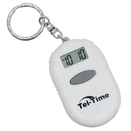 Oval Talking Alarm Clock Keychain - White