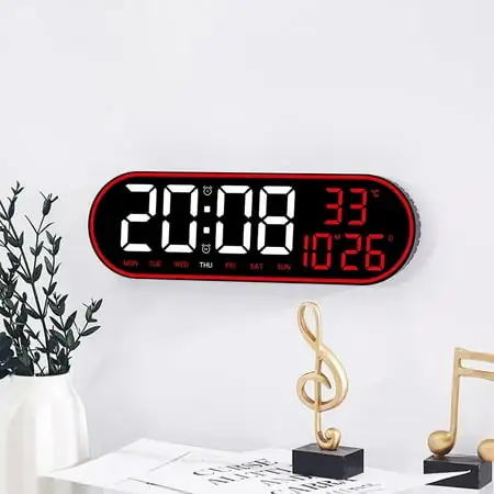 Ovzne Multifunctional Remote Control Clock Living Room Wall Clock Home Decoration Digital Electronic Clock Silent Clock Temperature And Humidity Color Screen Clock