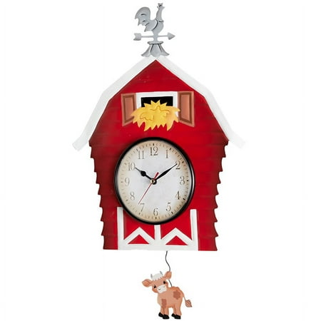 Pendulum Wall Clocks - Rustic Farmhouse Kitchen Clock - Barn