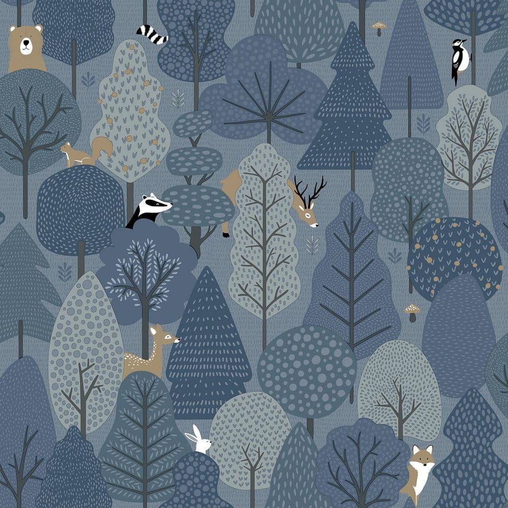 Pink Quillen Forest Matte Paper Non-Pasted Wallpaper Roll