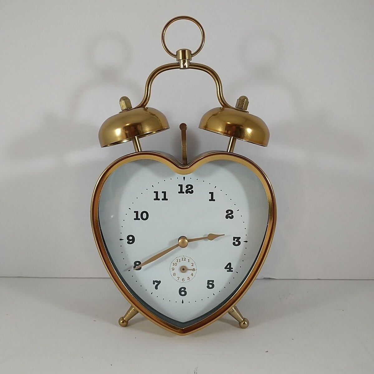 Pottery Barn Kids Heart Shaped Twin Bell Desktop Clock