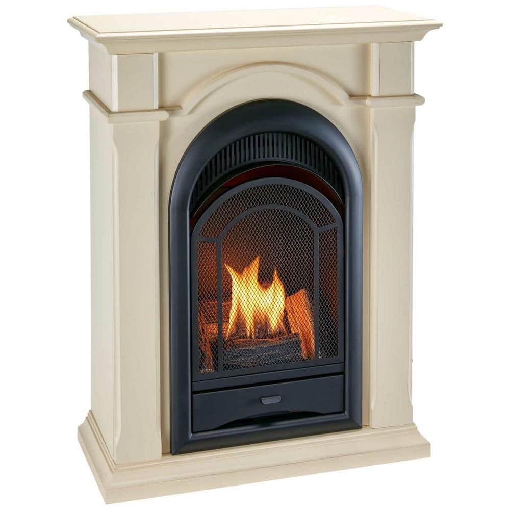 ProCom Dual Fuel Ventless Gas Fireplace System With Corner Combo Mantel -...