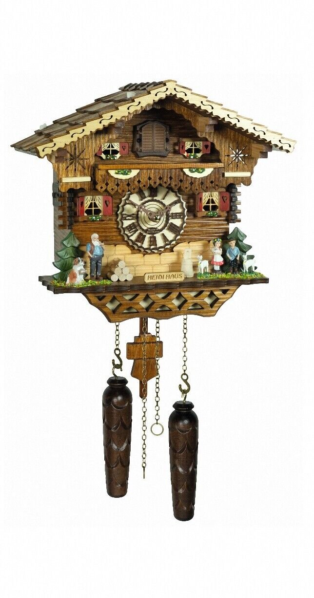 Quartz Cuckoo Clock Heidi house, handpainted TU 405 QM HZZG NEW