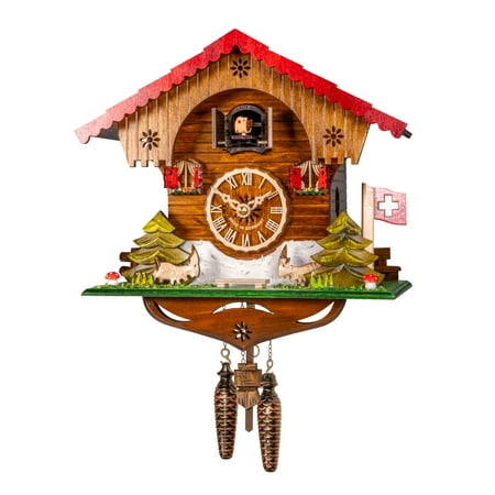 Quartz Cuckoo Clock Swiss house with music