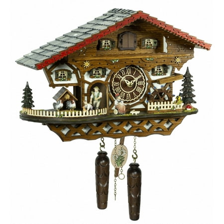 Quartz Cuckoo Clock Swiss house with music, turning dancers TU 4246 QMT HZZG