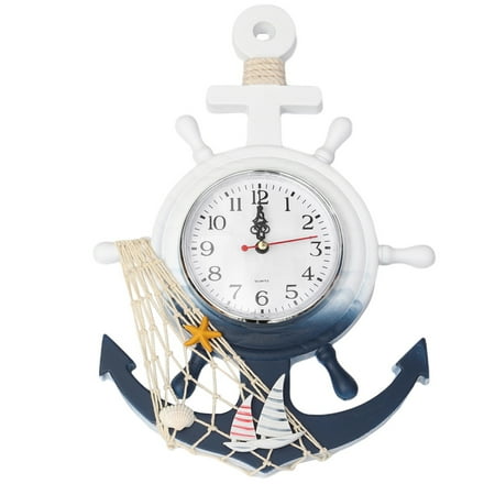 Qumonin Nautical Wall Clock Beach Sea Theme Decoration