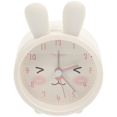 Rabbit Alarm Clock Kids Child Travel 4 Count Cartoon Glass Silica Gel Lyalkovsky Table Clocks