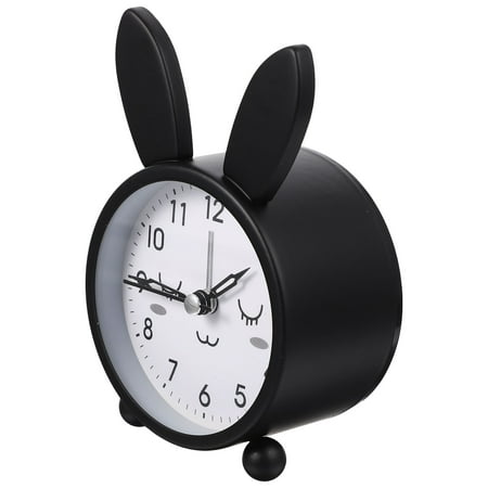 Rabbit Electronic Alarm Clock Table Metal Shape Small Desk Travel Accessories Retro Car Bedside Silent Child