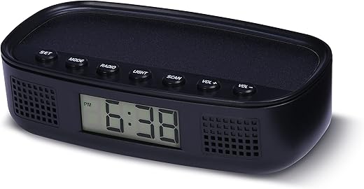 RCA RCD5V Digital Radio Alarm Clock with USB Charging Cord