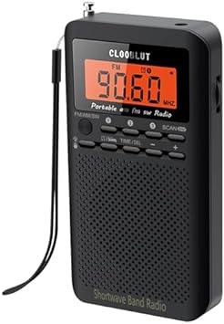 RD218 shortwave Radio FM/AM/SW Band Transistor Powered by AA Batteries with Key Backlight LCD Display Digital Alarm Clock Sleep Timer,Best Reception,Best Sound Quality Mini Radio for Running