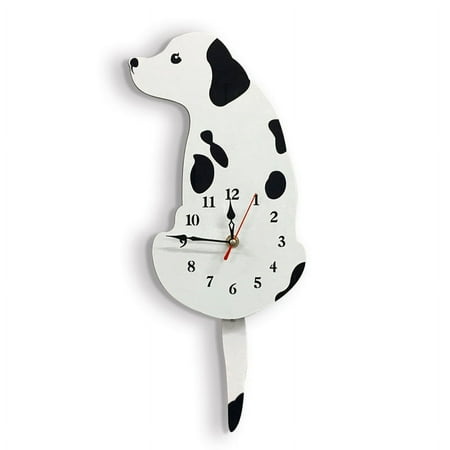 Rdeuod Wall Clock Creative Dog Acrylic Wall Clock with Swing Tail Pendulum for Living Room Bedroom Kids Room Kitchen and Home Décor (Battery Not Included)