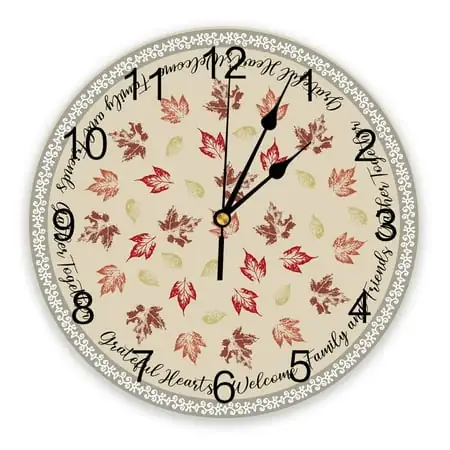 Red Silhouette Maple Leaf Wall Clock Large Modern Kitchen Dinning Round Wall Clocks Bedroom Silent Hanging Watch