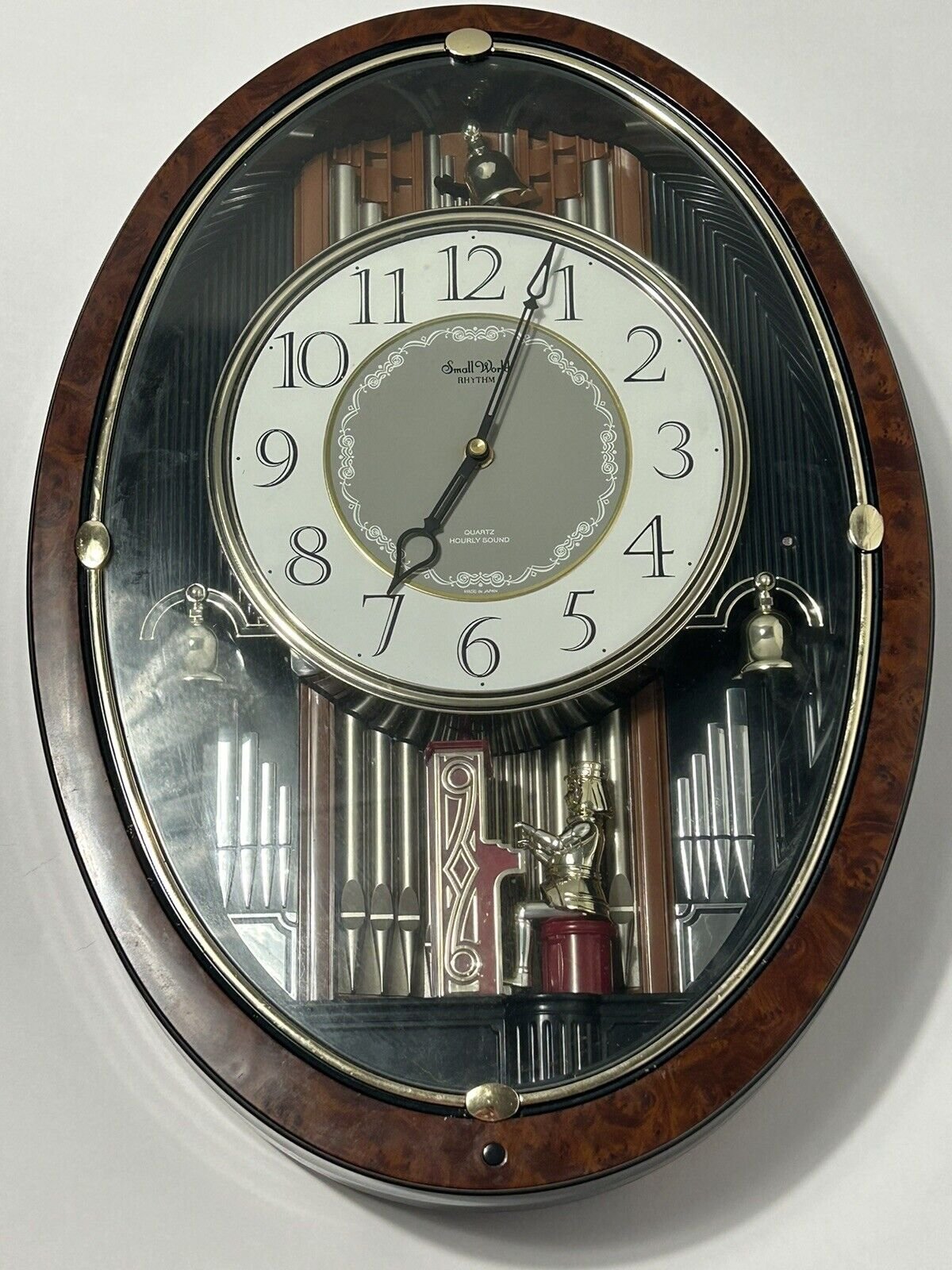 RHYTHM SOUND AND MOTION CLOCK SMALL WORLD SOLO ORGANIST 4MH750 JAPAN *READ*