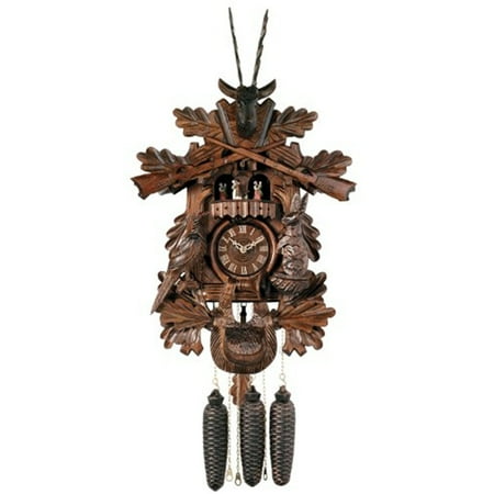 River City Clocks Eight Day Musical Hunter's Cuckoo Clock with Dancers