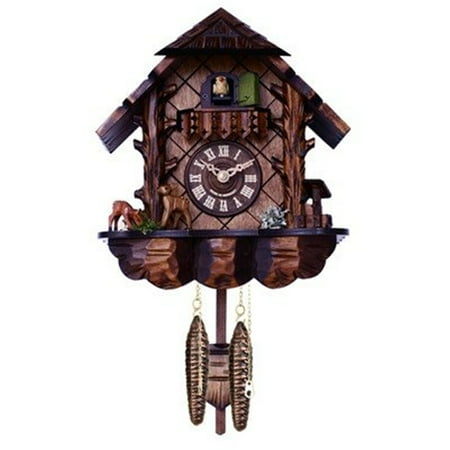 River City Clocks Musical Cuckoo Clock with Hand-carved Case and Feeding Deer